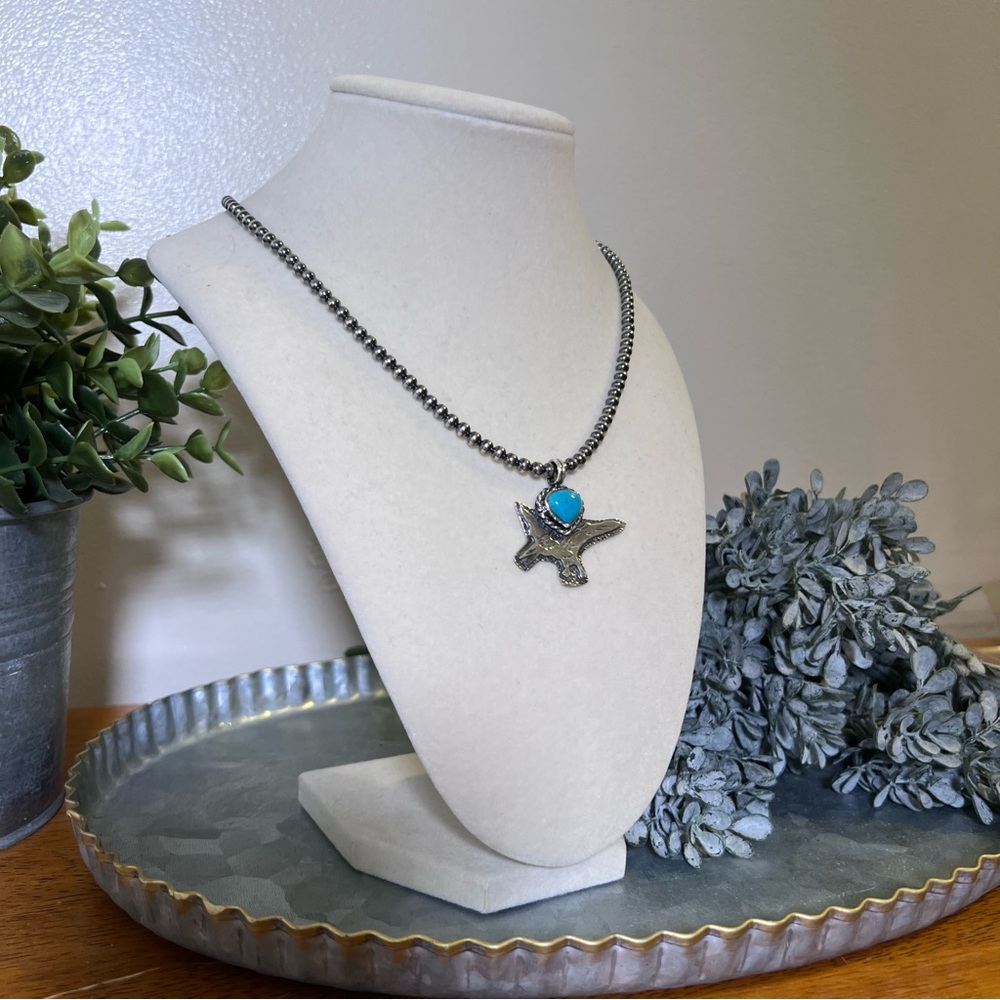 925 Sterling Silver Turquoise Dinosaur Pendant | Southwestern - Picture 9 of 13